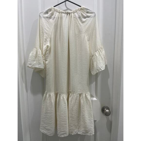 & Other Stories V-Neck Ruffled Midi Dress In Cream Sz XS Condition - Picture 6 of 6